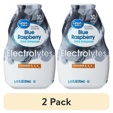 (2 pack) Great Value Blue Raspberry Drink Enhancer, 3.1 floz