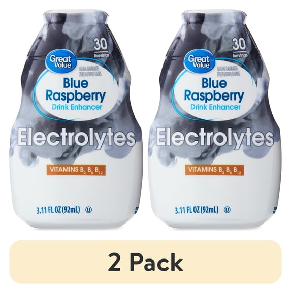 (2 pack) Great Value Blue Raspberry Drink Enhancer, 3.1 fl oz