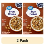 (2 pack) Great Value Bran Flakes Breakfast Cereal, 15.6 oz