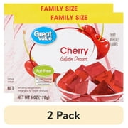 (2 pack) Great Value Cherry Gelatin Dessert, Family Size, 6 oz