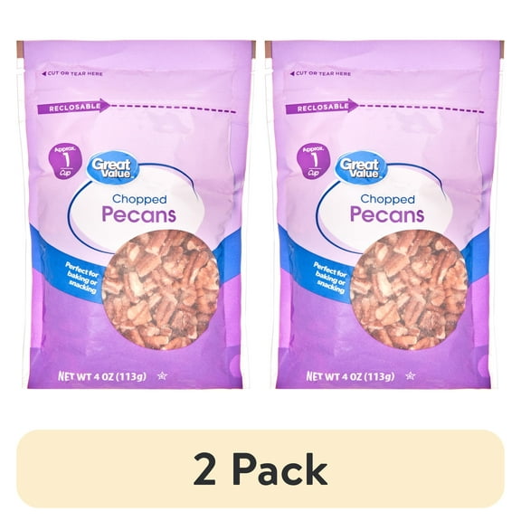 (2 pack) Great Value Chopped Pecans, 4 oz