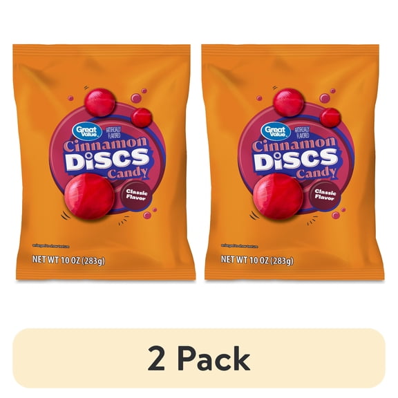 (2 pack) Great Value Cinnamon Discs Hard Candy, 10 oz Bag