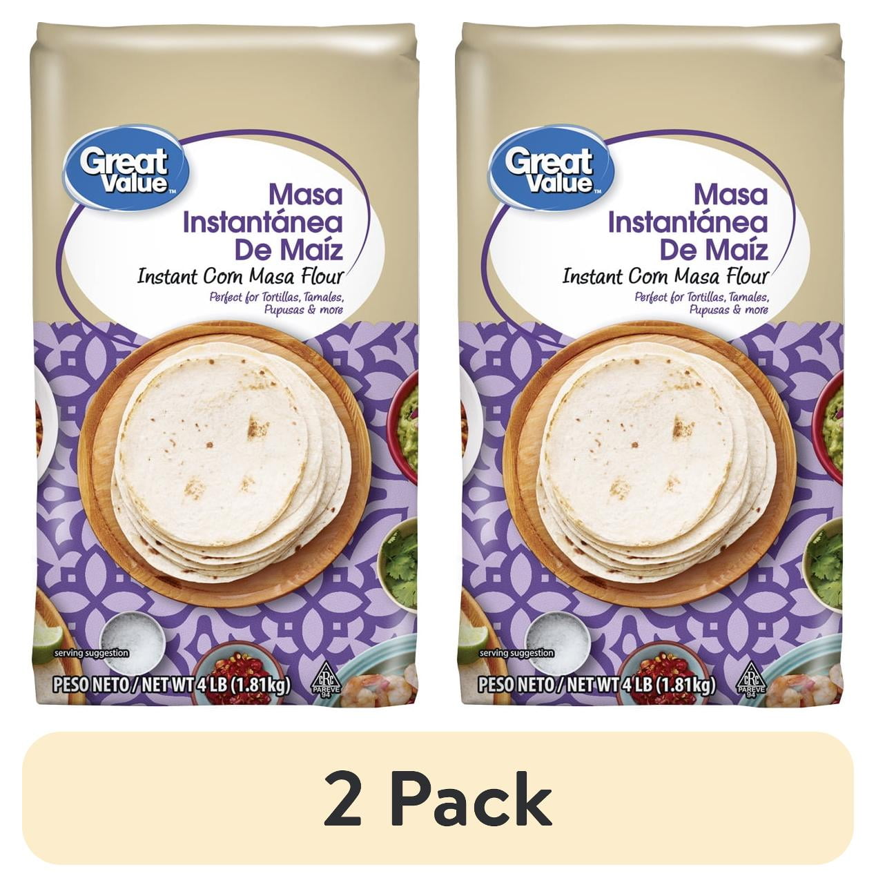 (2 pack) Great Value Corn Flour, 4.0 lb