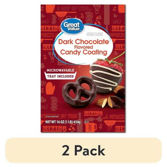(2 pack) Great Value Dark Chocolate Flavored Candy Coating, 16 oz