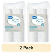 (2 pack) Great Value Foam Cups Party Insulated Disposable Foam Cups, 20 fl oz, Plain White, 14 Count, (1 Pack)