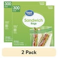 thumbnail image 1 of (2 pack) Great Value Double Zipper Sandwich Bags, 300 Count, 1 of 13