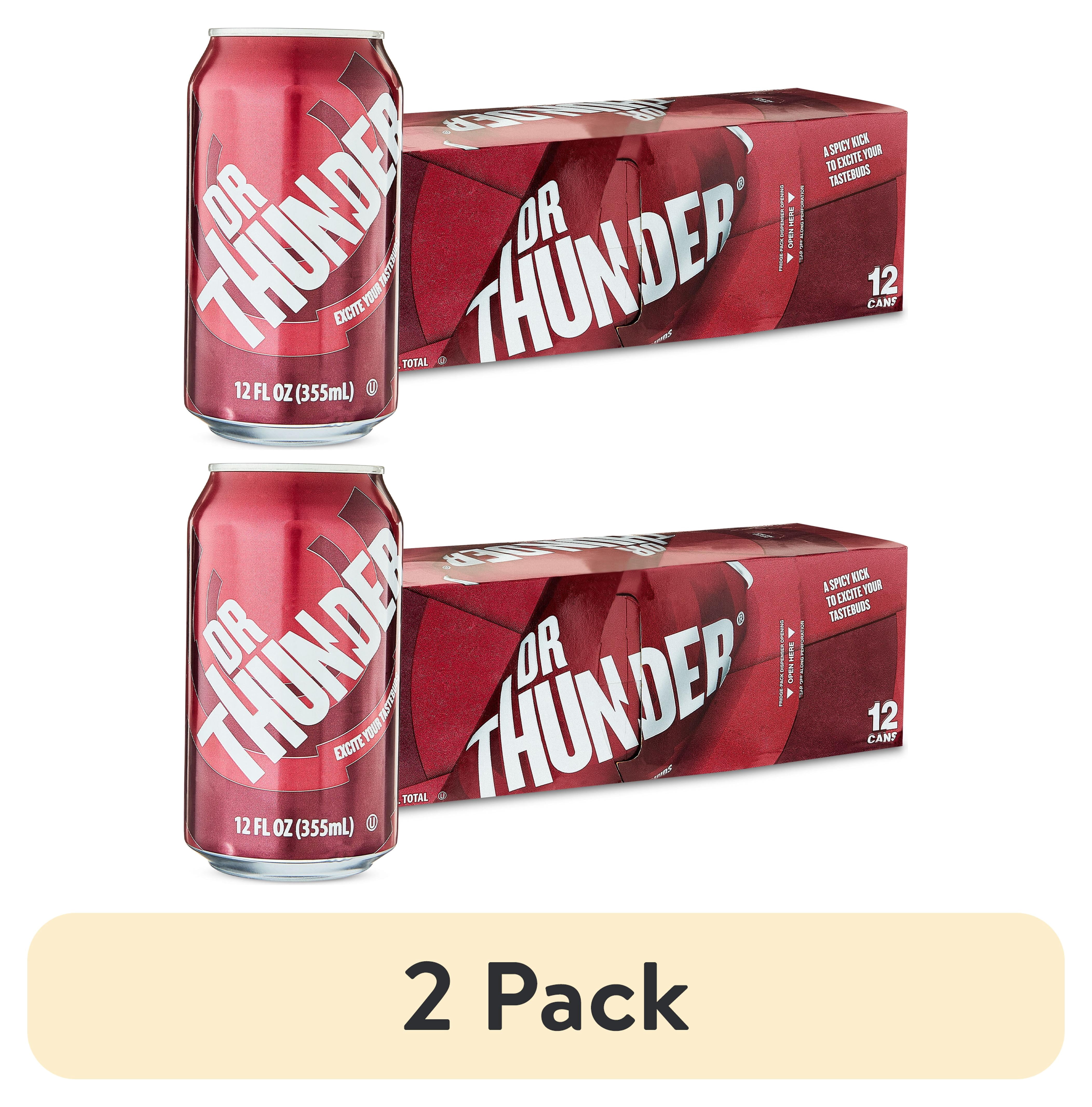 (2 pack) Great Value Dr Thunder Soda Pop, 12 fl oz, 12 Pack Cans