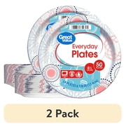 (2 pack) Great Value Disposable Paper Plates, 7", 50 Count