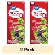 (2 pack) Great Value Fresh Seal Slider Zipper Storage Bags, Gallon, 40 Count