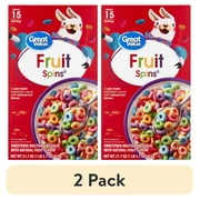 (2 pack) Great Value Fruit Spin Loops, Breakfast Cereal, 21.7 oz