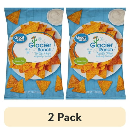(2 pack) Great Value Glacier Ranch Tortilla Chips, 11 oz
