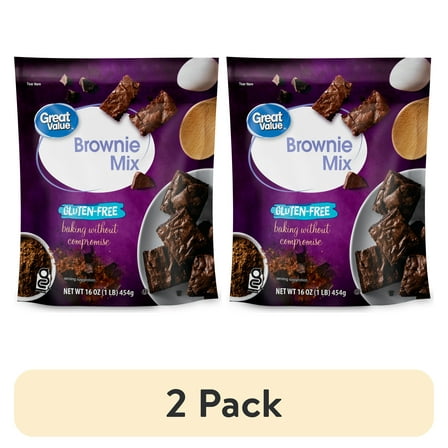 (2 pack) Great Value Gluten-Free Brownie Mix, 16 oz