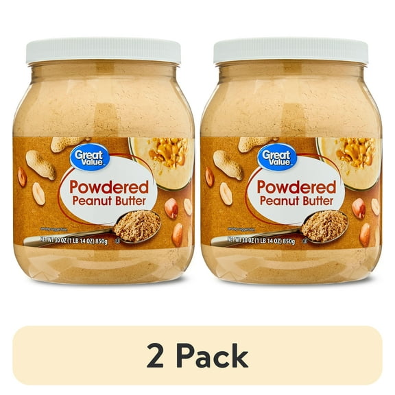 (2 pack) Great Value Gluten-Free Powdered Peanut Butter, 30 oz
