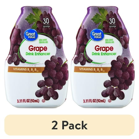 (2 pack) Great Value Drink Enhancer, Grape, 3.11 fl oz