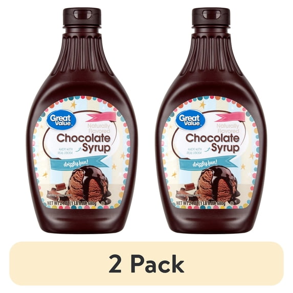 (2 pack) Great Value Chocolate Syrup, 24 oz