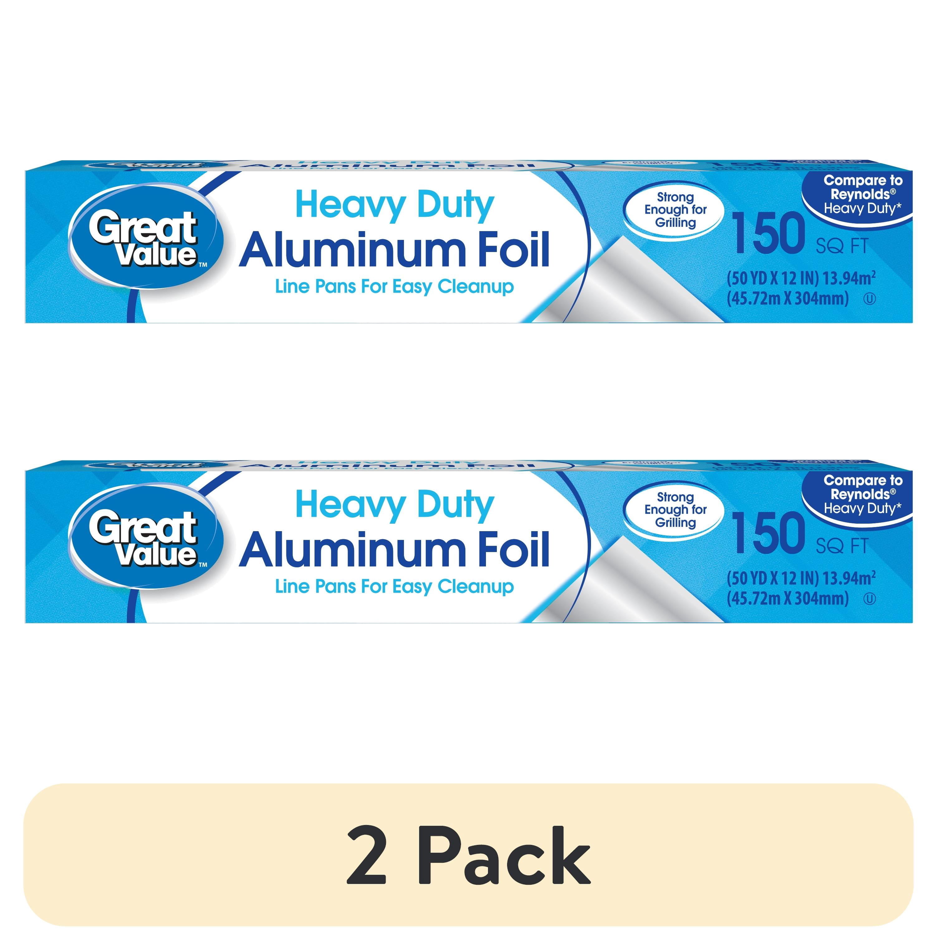 (2 pack) Great Value Heavy Duty Aluminum Foil, 150 sq ft