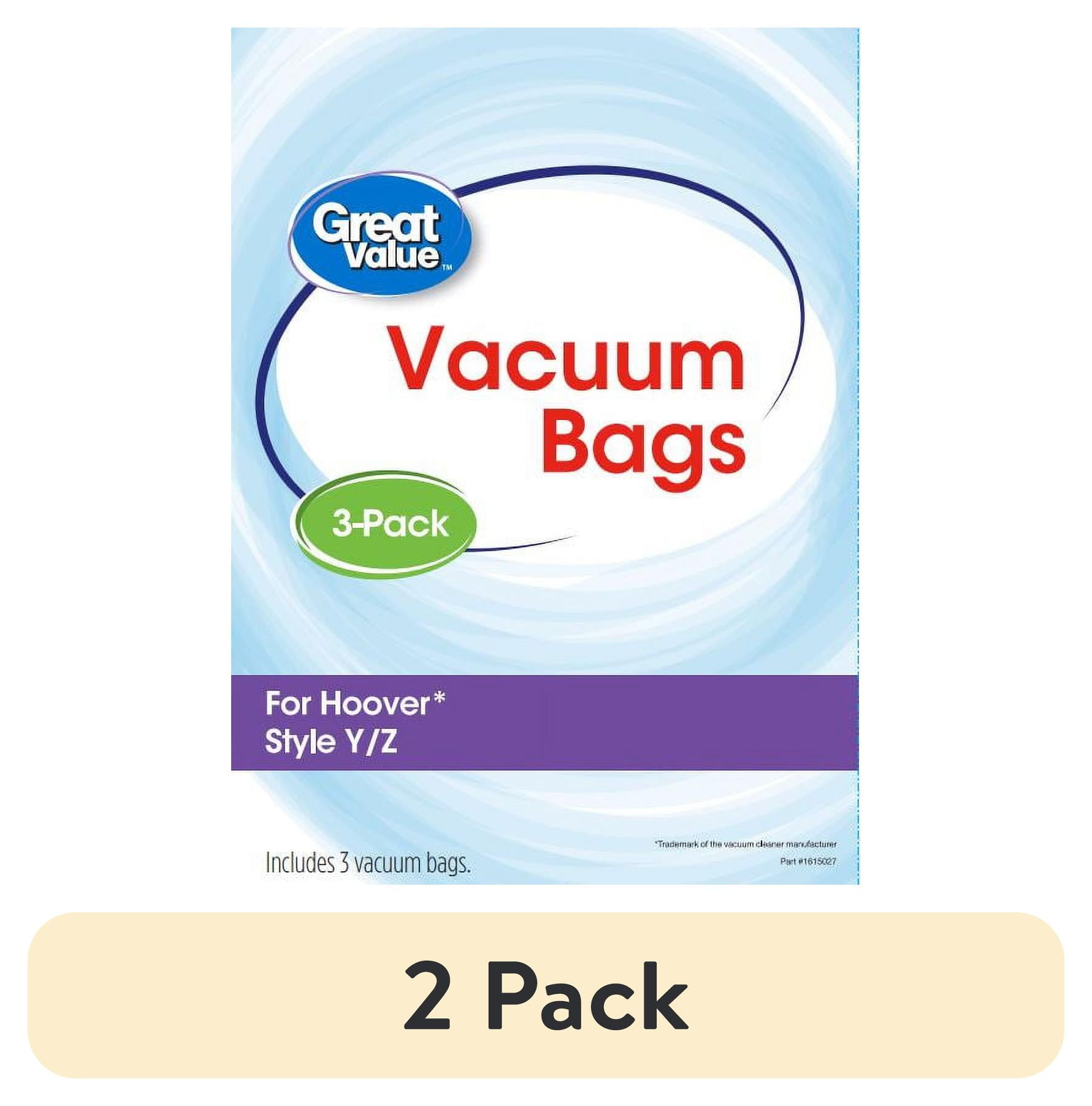 (2 pack) Great Value Hoover Style Y Z Vacuum Bag, 3-pack, 2507