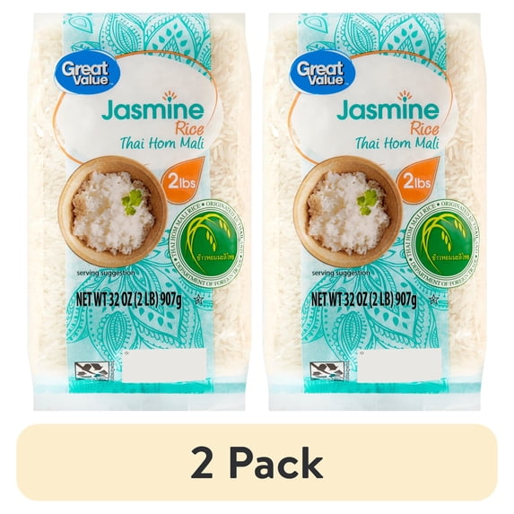 Half Pack Rice (2 pack) Great Value Jasmine Rice, 2 lb - Walmart.com