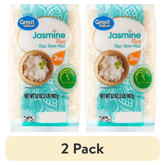 (2 pack) Great Value Jasmine Rice, 2 lb