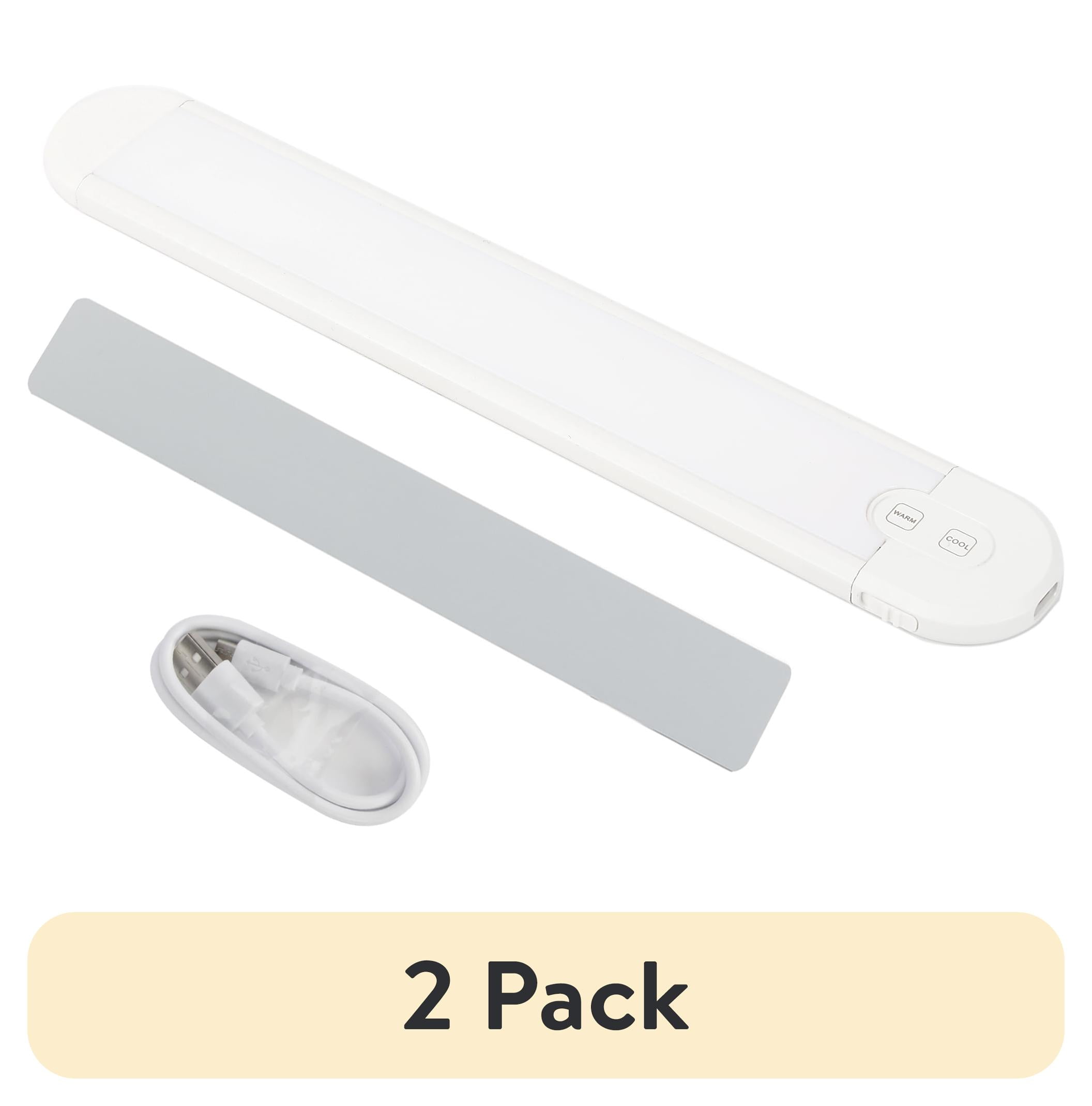 (2 pack) Great Value LED 100-Lumens 10-inch Rechargeable Touch Activated Under Cabinet Light