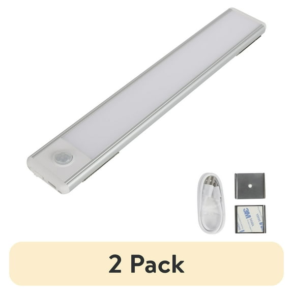 (2 pack) Great Value 9" 100 Lumens Rechargeable Under Cabinet Light, Soft White