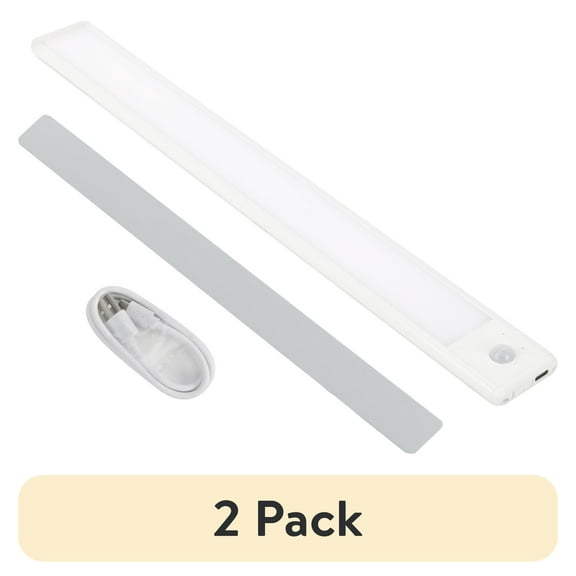(2 pack) Great Value LED 16-inch Rechargeable Battery Motion Sensor Light, New