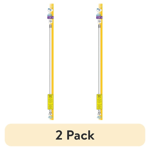 (2 pack) Great Value T8/T12 LED 10W (17/20W Equivalent) Soft White Replacement G13 Light Bulbs, 2 Pack