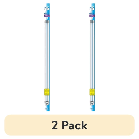 (2 pack) Great Value LED Tube, 17 Watts (32W/40W Equivalent) T8/T12 Replacement Lamp G13 Base, Non-Dimmable, Daylight, 48-inches, 2-Pack