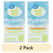 (2 pack) Great Value Lemon Lime Hydration Powdered Liquid Drink Mix, 0.56 oz, 6 Packets