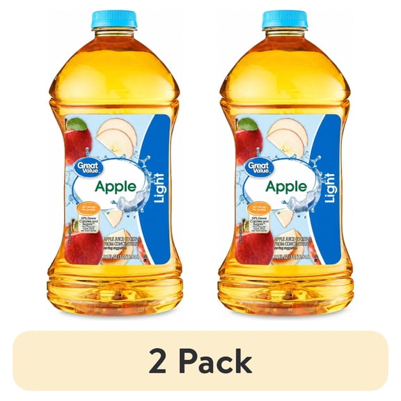 (2 pack) Great Value Light Apple Juice, 96 fl oz