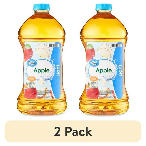 (2 pack) Great Value Light Apple Juice, 96 fl oz