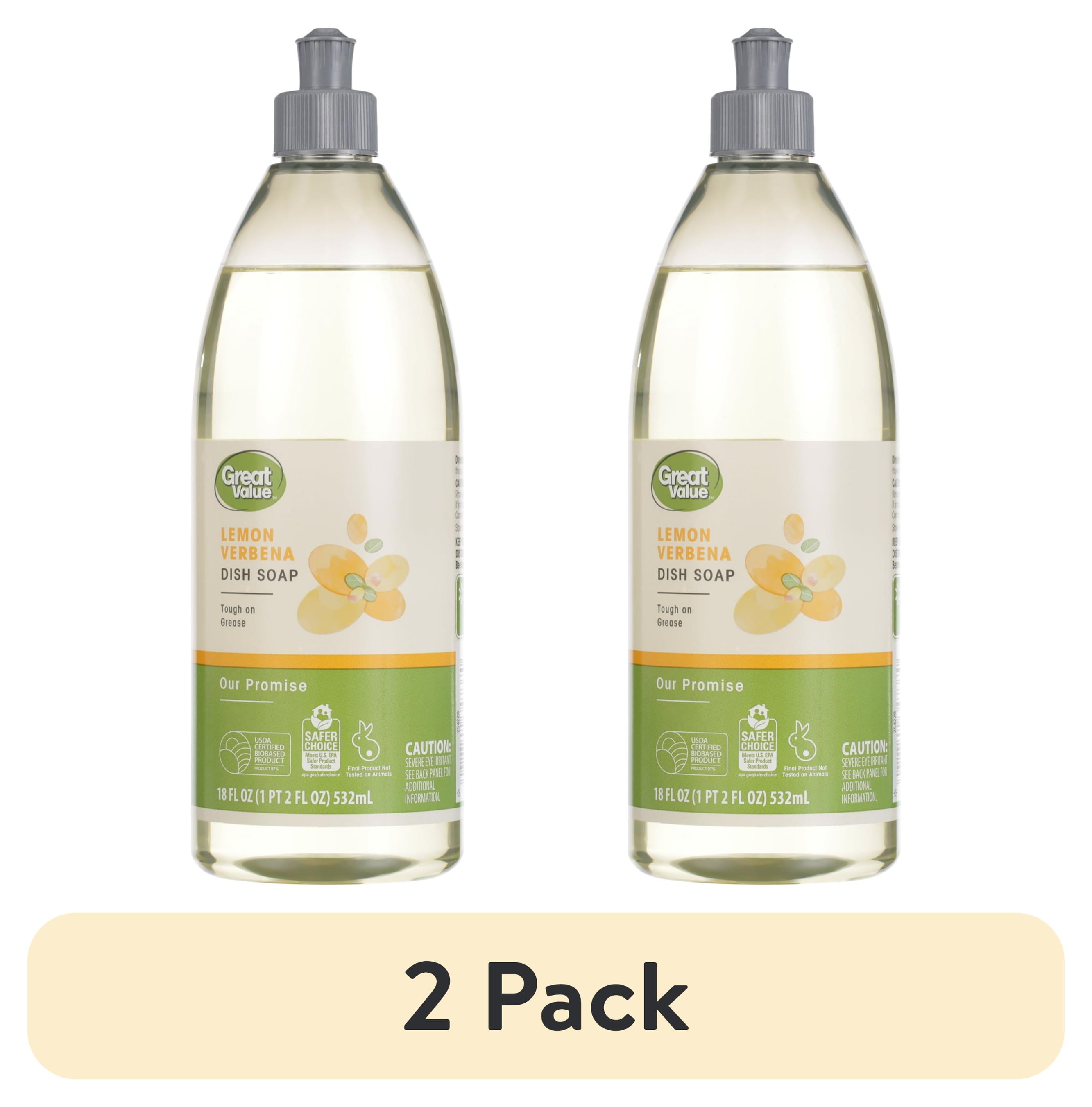 (1 pack) Great Value Liquid Dish Soap, Lemon Verbena Scent, 18 fl oz
