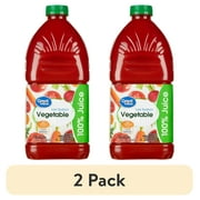 (2 pack) Great Value Low Sodium Vegetable 100% Juice, 64 fl oz