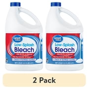 (2 pack) Great Value Concentrated Low Splash Bleach, 121 fl oz