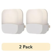 2 pack Great Value Mini LED Night Light, Light Sensing, 3000K, White