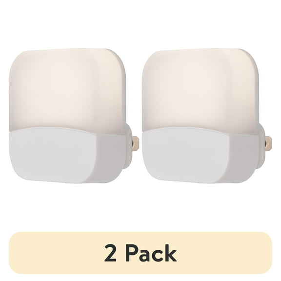 (2 pack) Great Value Mini LED Night Light, Light Sensing, 3000K, White