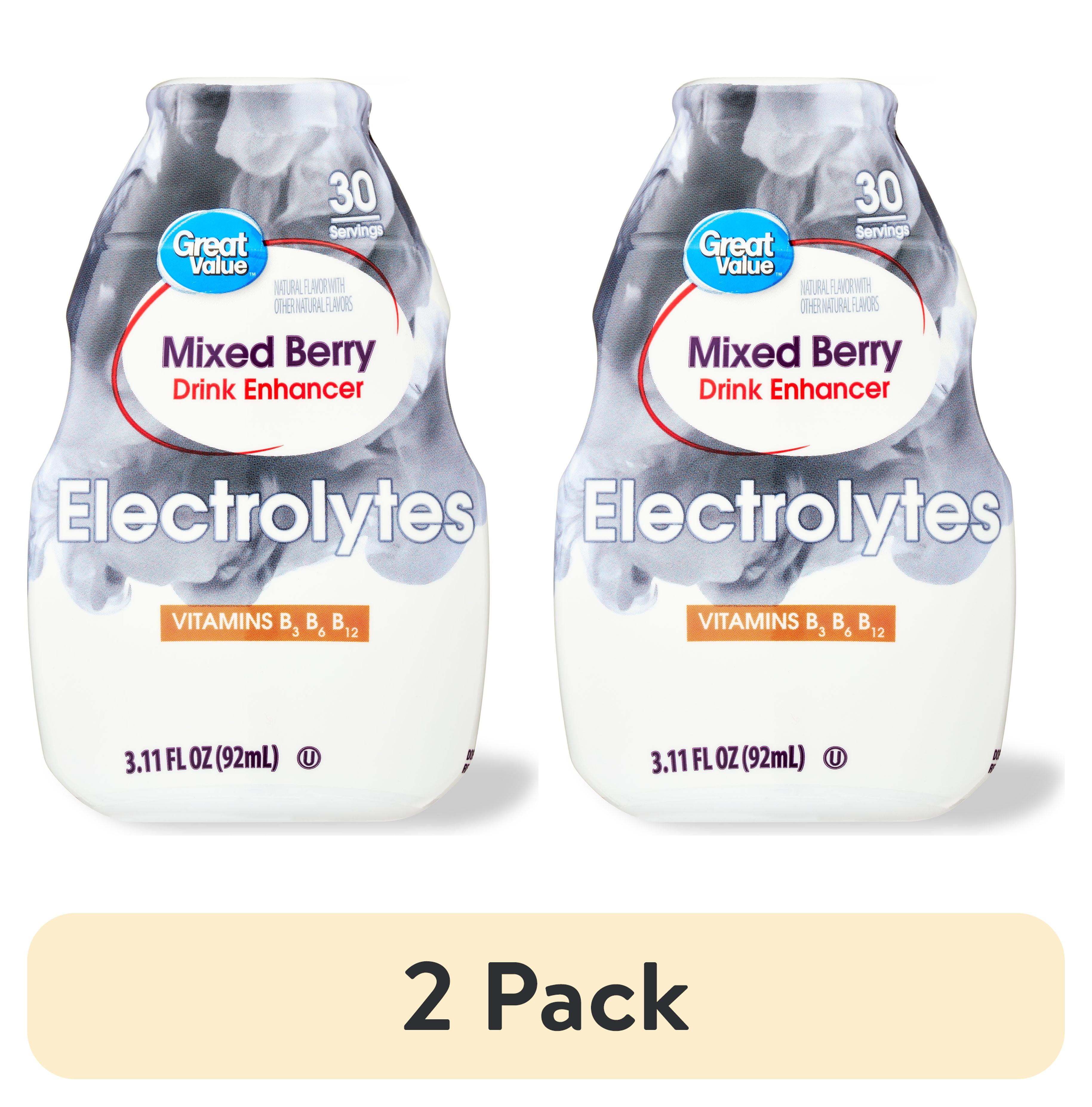 (2 pack) Great Value Mixed Berry Drink Enhancer Liquid, 3.1 fl oz