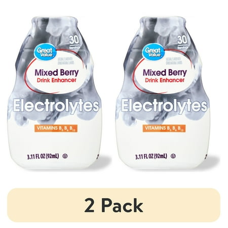 (2 pack) Great Value Mixed Berry Drink Enhancer Liquid, 3.1 fl oz
