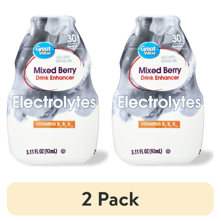 2 pack) Great Value Mixed Berry Drink Enhancer Liquid, 3.1 fl oz