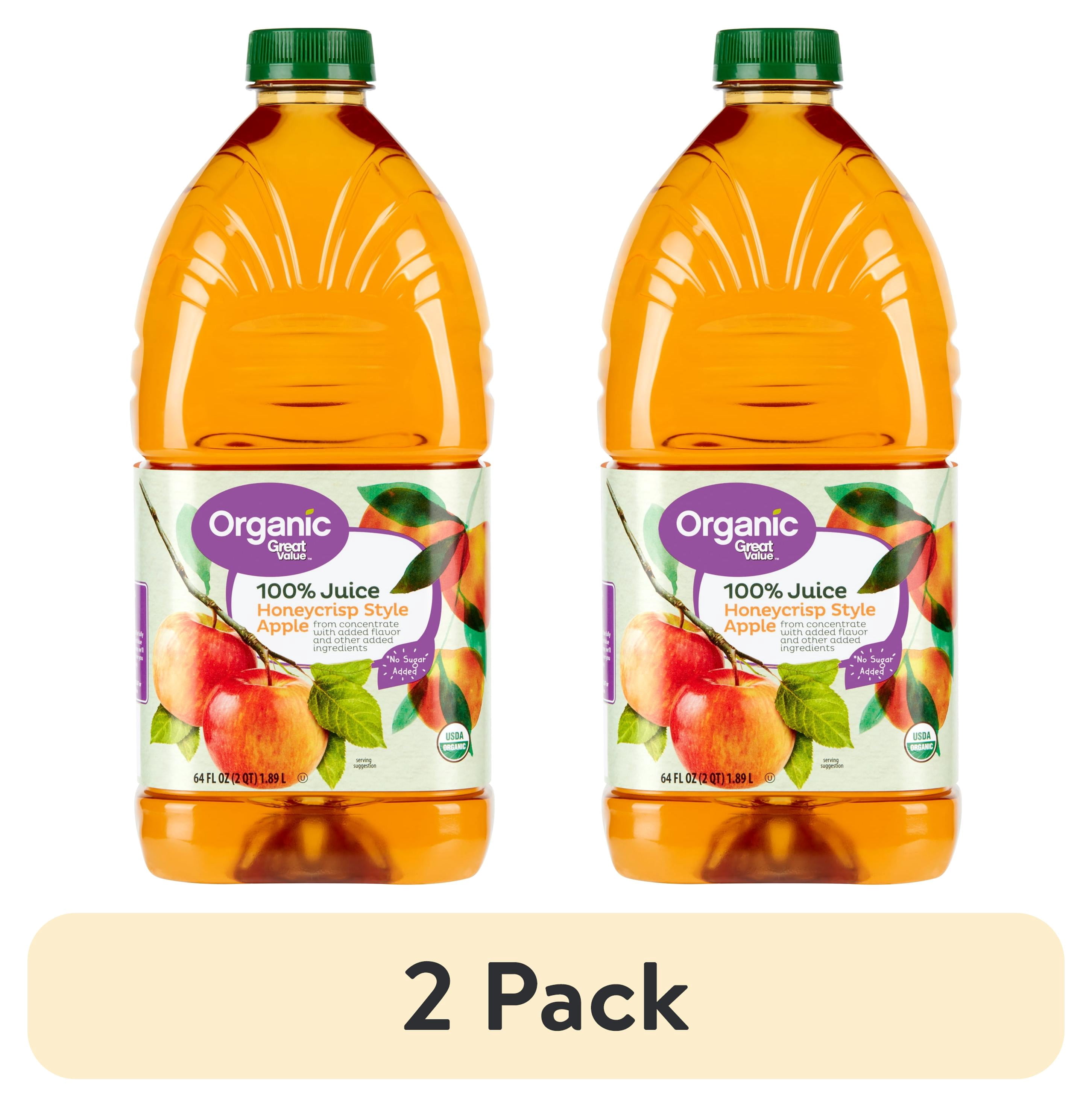 (2 pack) Great Value Organic Honeycrisp Style Apple Juice, 64 fl oz