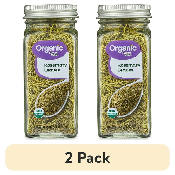 (2 pack) Great Value Organic Rosemary Leaves, 0.85 oz