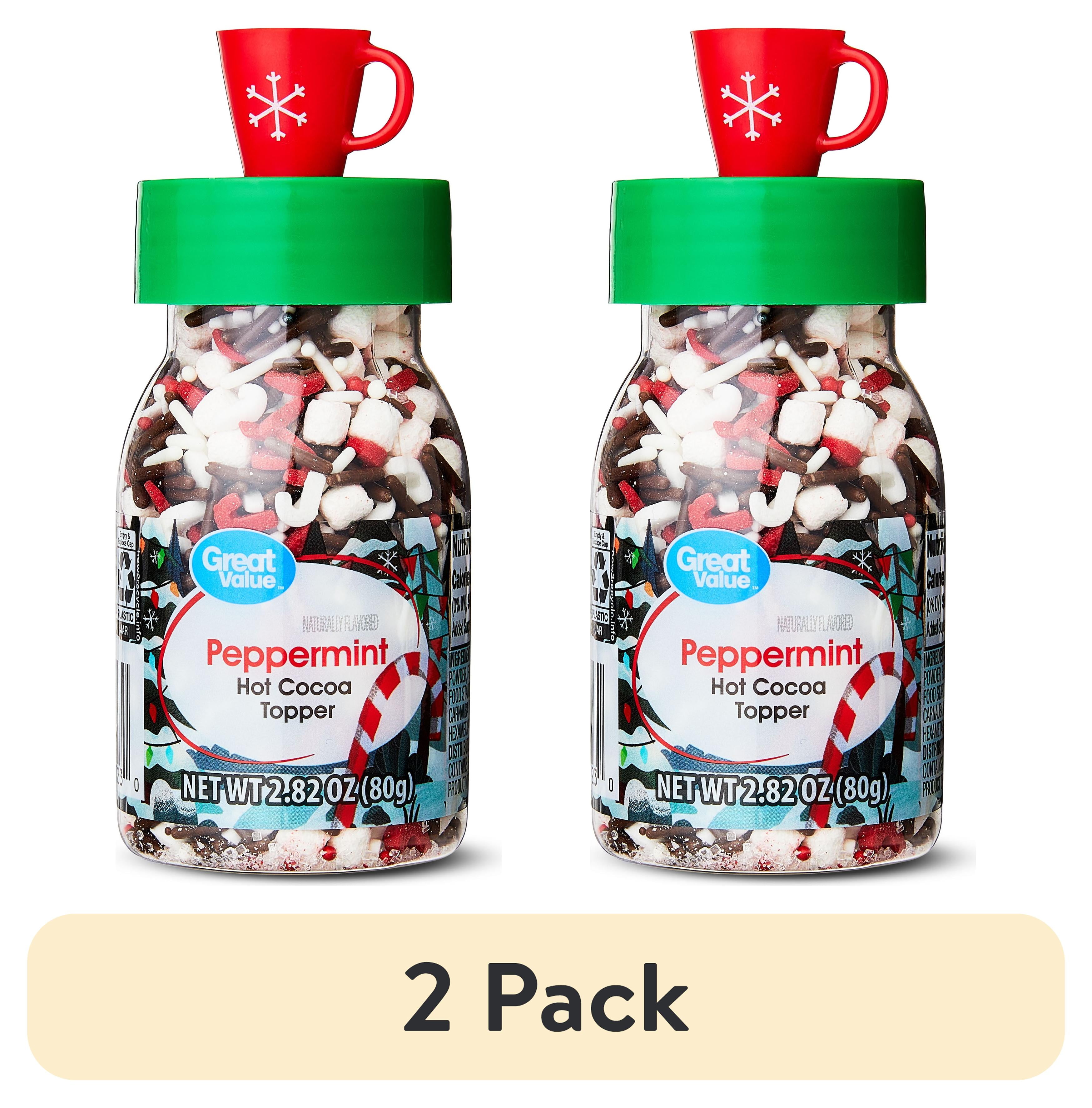 (2 pack) Great Value Peppermint Hot Cocoa Multi-Color Topper Sprinkles, 2.82 oz