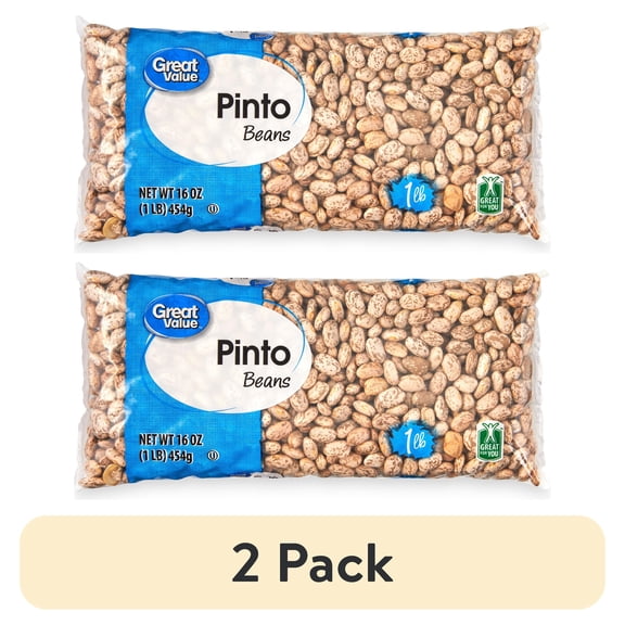 (2 pack) Great Value Pinto Beans 1 Lb
