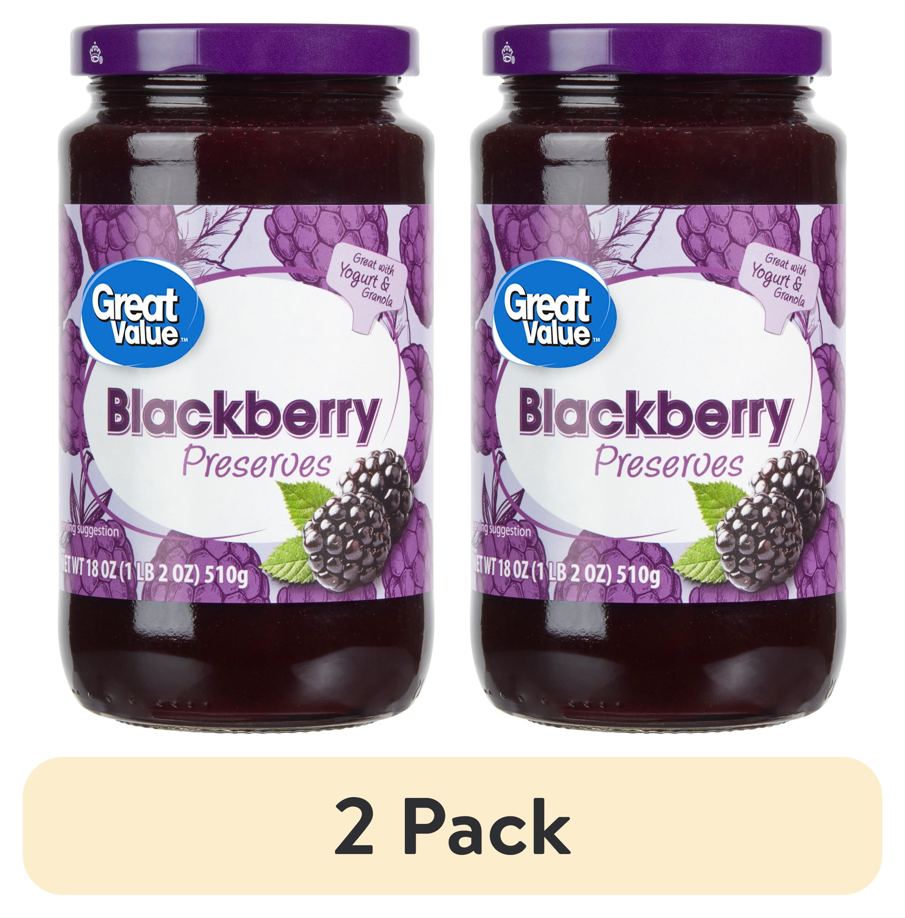 (2 pack) Great Value Blackberry Preserves, 18 oz