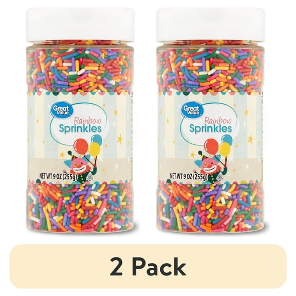 (2 pack) Great Value Rainbow Sprinkles, 9 oz