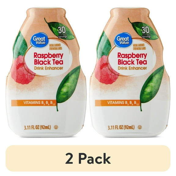 (2 pack) Great Value Raspberry Black Tea Drink Enhancer, 3.11 fl oz