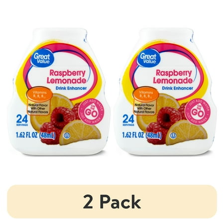 (2 pack) Great Value Raspberry Lemonade Drink Mix, 1.62 fl oz