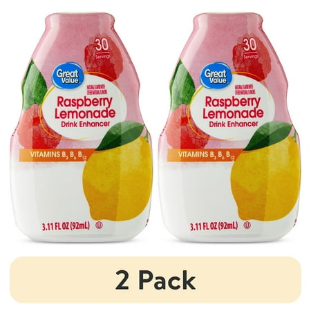 (2 pack) Great Value Raspberry Lemonade Liquid Drink Mixes, 3.11 fl oz