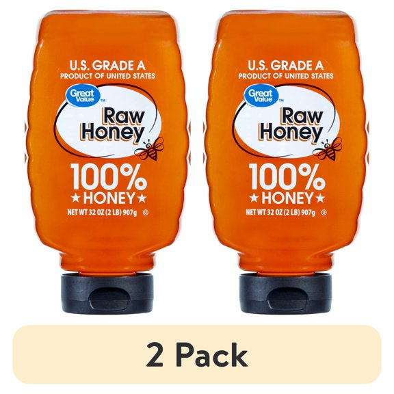 (2 pack) Great Value Raw Honey, 32 oz Bottle