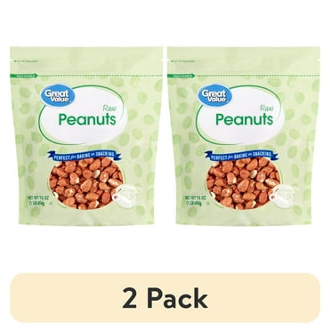 (2 pack) Great Value Raw Peanuts, 16 oz